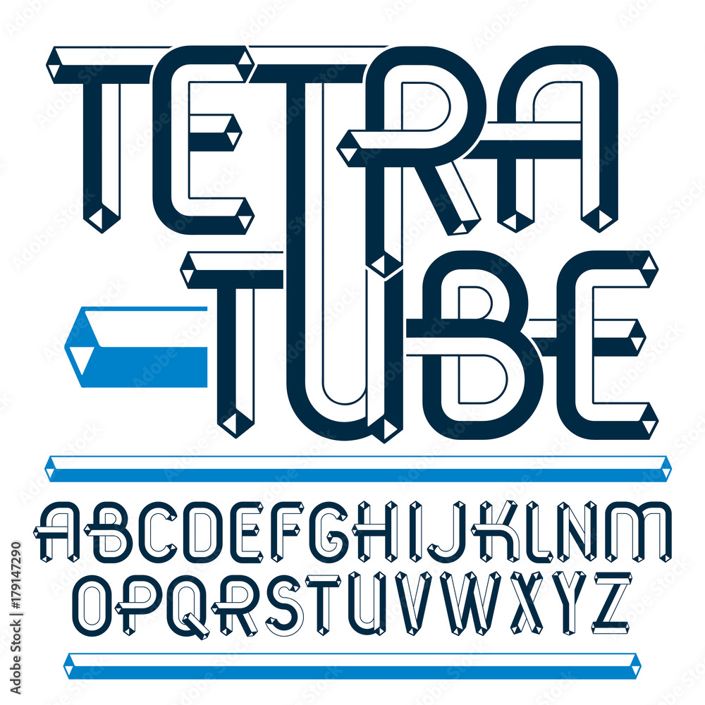 Fototapete vector upper case modern alphabet letters, abc set. artistic regular font, typescript for use in log