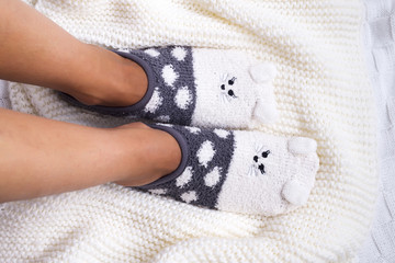 Socks in the form of a kitten