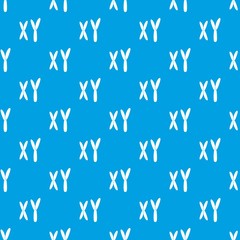 Human chromosomes pattern seamless blue