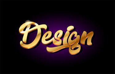 design 3d gold golden text metal logo icon design handwritten typography