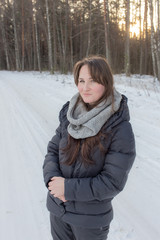 woman on a winter road