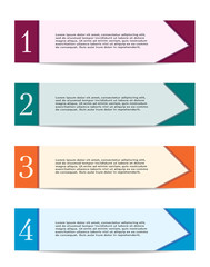 Header design. Four banners in bordo, turquise green, orange, blue. Horizontal infographic templates. Business concept for advertising, marketing, web pages, presentations. Vector EPS10