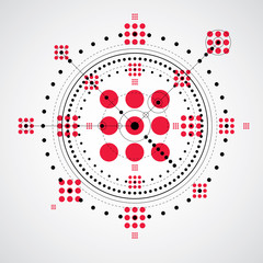 Obraz premium Technical plan, abstract engineering draft for use in graphic and web design. Vector drawing of industrial system created with mechanical parts and circles.