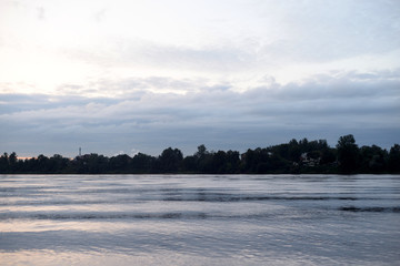 View of river at cloud day.