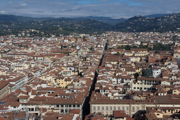 Obraz premium A top view to the historical city, Firenze, Florence, Tuscany, Italy