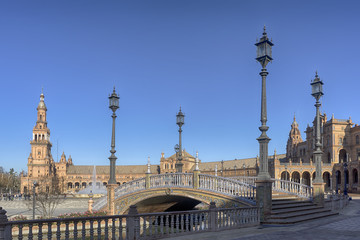 Fototapeta na wymiar plaza de España de Sevilla construida para la exposición iberoamericana de 1929