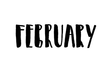 Fototapeta premium February. Handwritten text. Modern calligraphy