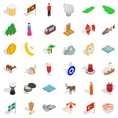 Star icons set, isometric style