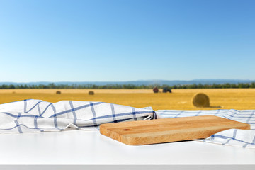Kitchen towel on table