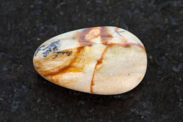 polished Picture jasper gemstone on dark