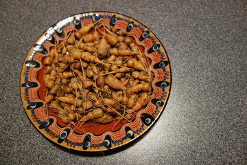 Home carrot on a plate