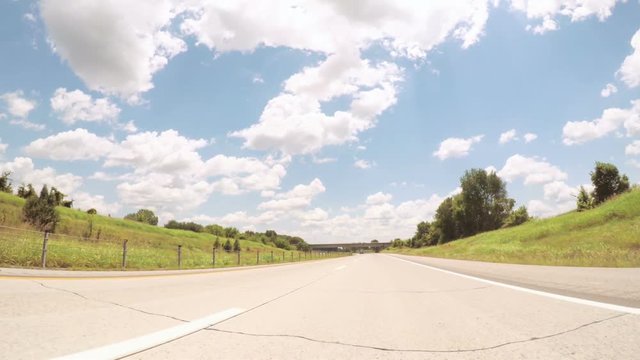 POV point of view - Driving East on Interstate Highway 40 on cross-country road trip