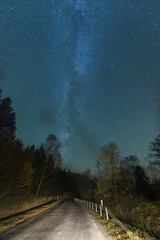 Foto auf Acrylglas Night sky with stars over road © Piotr Krzeslak