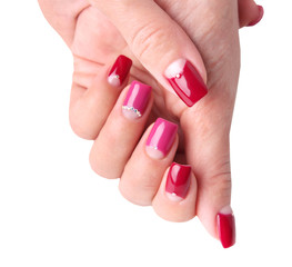 Nail design hand isolated.