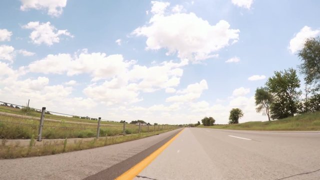 POV point of view - Driving East on Interstate Highway 40 on cross-country road trip