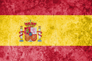 Spain Flag on stone texture background