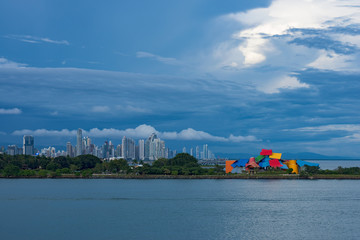 Panama City panorama from sea