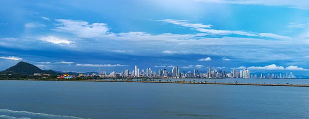 Panama City panorama from sea