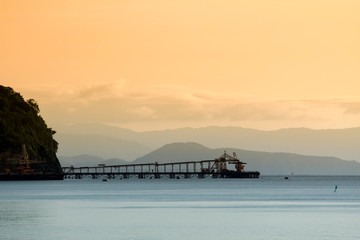 Pier and truss structure on the sea