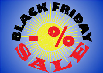 Black Friday sale black tag, round banner, advertising.Vector illustration