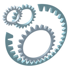 Gears group, cooperation teamwork concept vector symbol