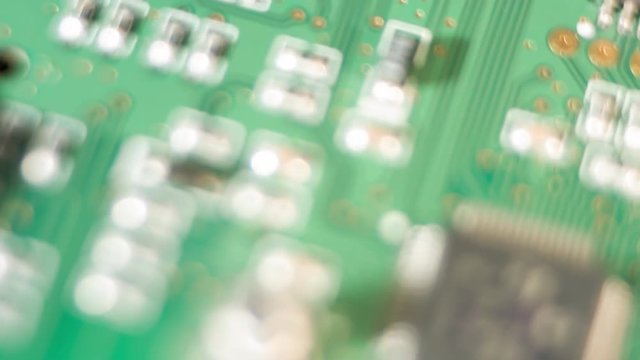 Defocused circuit board, tech background