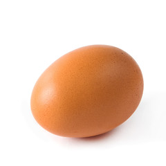 Chicken eggs brown close-up on white background isolate