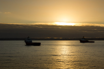 Naklejka premium Aberdeen anchorage early afternoon