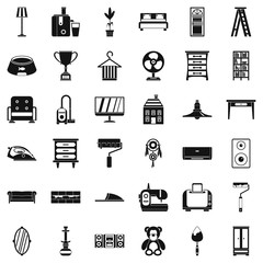 Kitchen icons set, simple style