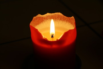 Kerze, rot, flamme, brennen, kerzenschein