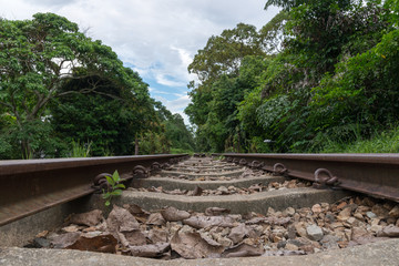 Fototapeta na wymiar View along the railway.