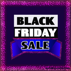 Bright background black friday. Dark web banner for black Friday sale. Concept of advertising for seasonal offer. Vector illustration.