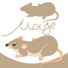 mouse vector illustration flat style silhouette set profile