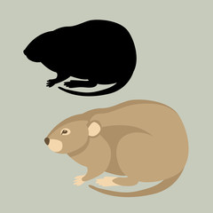 ret water vector illustration flat style black silhouette set profile side