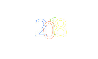 Creative colorful text 2018