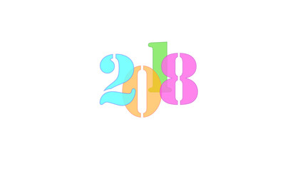 Creative colorful text 2018