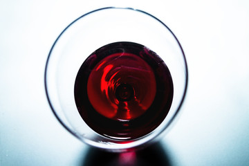 Red wine glass - top view