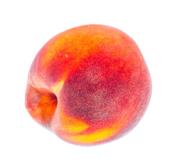 Whole ripe peaches on white background