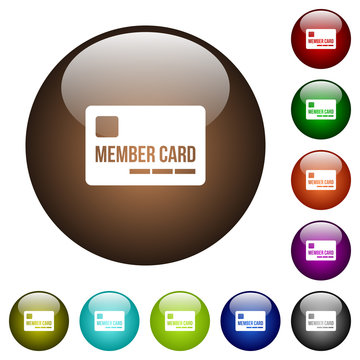 Member card color glass buttons