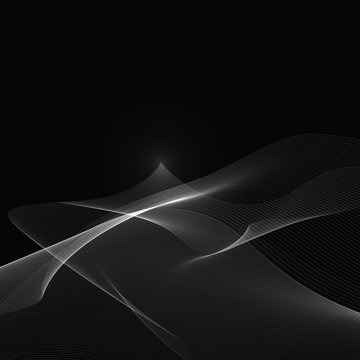 Abstract white wave on a black background eps 10