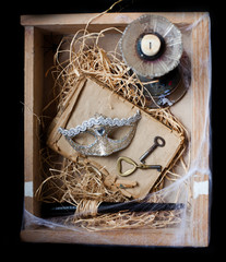 night and candle - divination of wax - polish tradition  - divination from  wax - evening predictions on the eve of St. Andrew