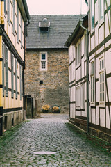 Gasse mich Fachwerkhäusern