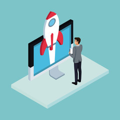 Isometric business avatars icon vector illustration graphic design