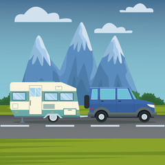 Obraz premium Vehicle in highway icon vector illustration graphic