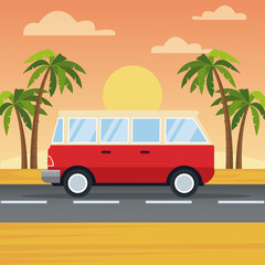Vehicle in highway icon vector illustration graphic