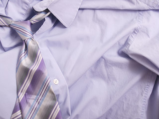 Wrinkled Purple Shirt and Tie