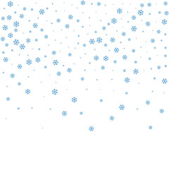 Christmas winter white background with Christmas falling snowflakes. Blue elegant snowfall Christmas background. Happy New Year card design for holiday, winter Xmas decoration Vector illustration