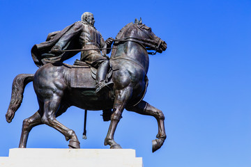 Fototapeta na wymiar Naples, Italy, Equestrian statue
