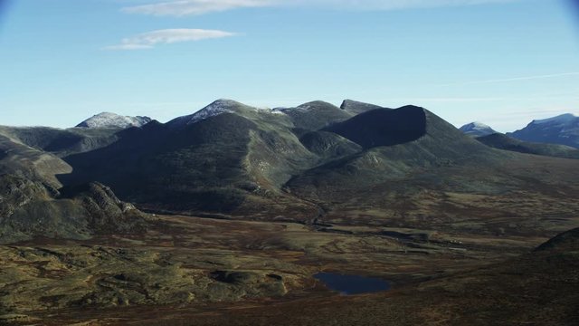 Aerial shot of The Rondane National Park in Norway