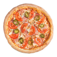 italian pizza on white background isolated